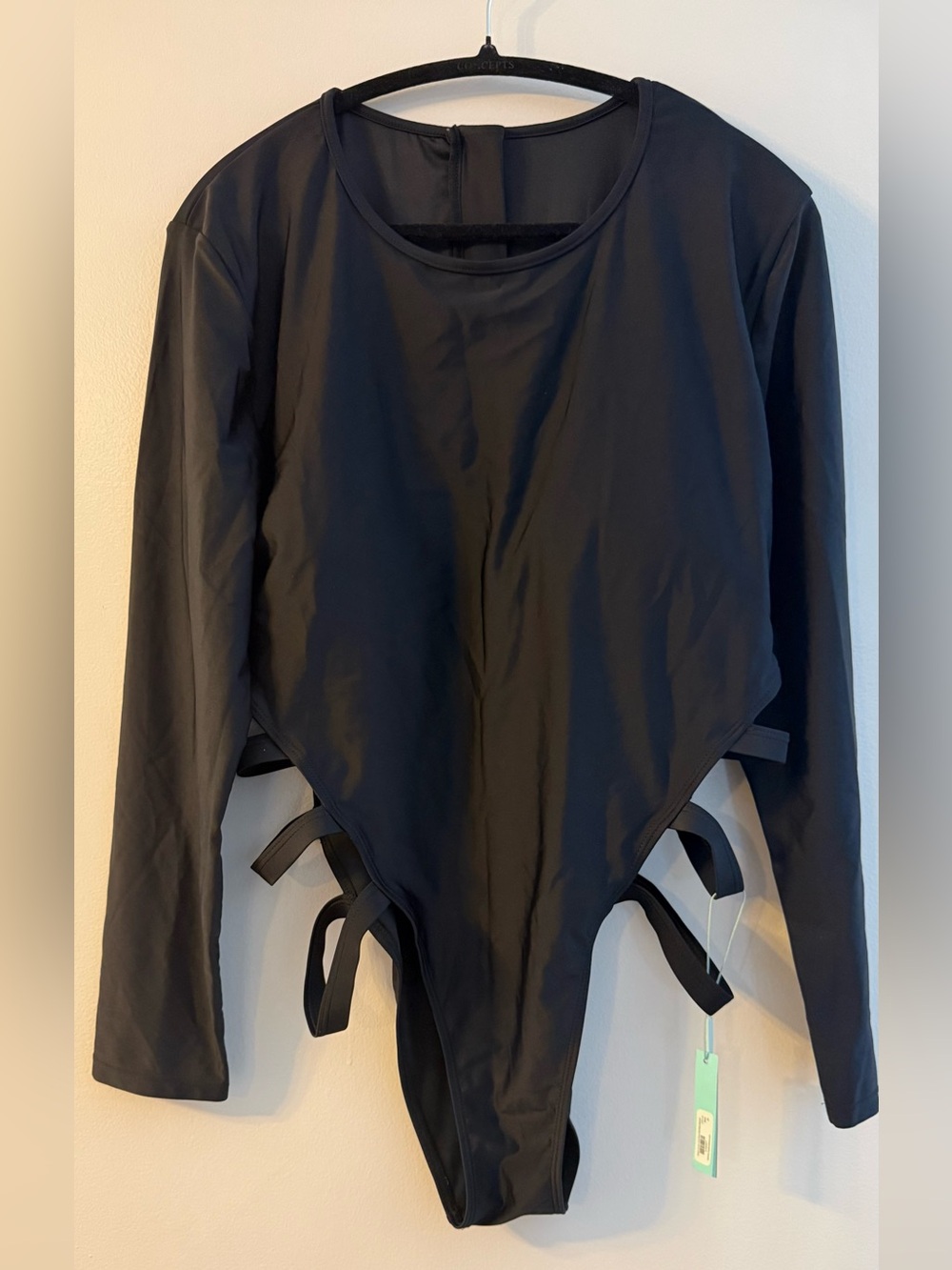 Plus Size Fashion Nova Black Sexy long sleeve  Swim Suits with cut out sides,